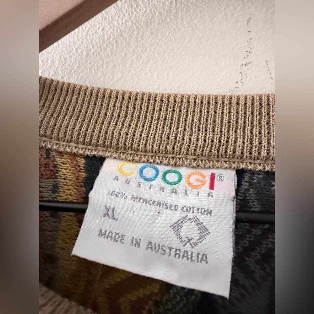 Coogi Australia Crewneck Sweater 3D knit multicolor vintage XL - Picture 3 of 7
